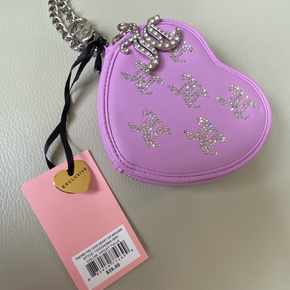 Juicy Couture Purple Heart wristlet